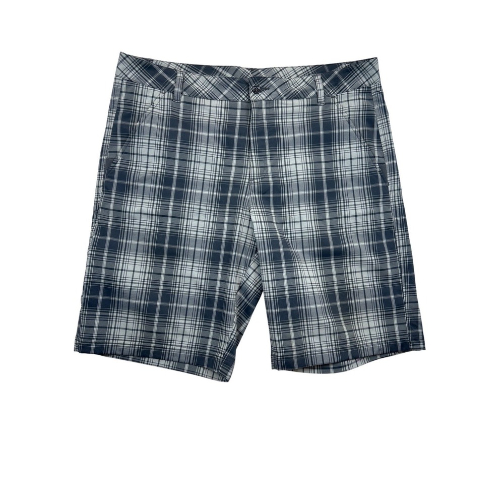 Fila Golf Shorts Mens 36 Plaid Blue White Lightweight Performance